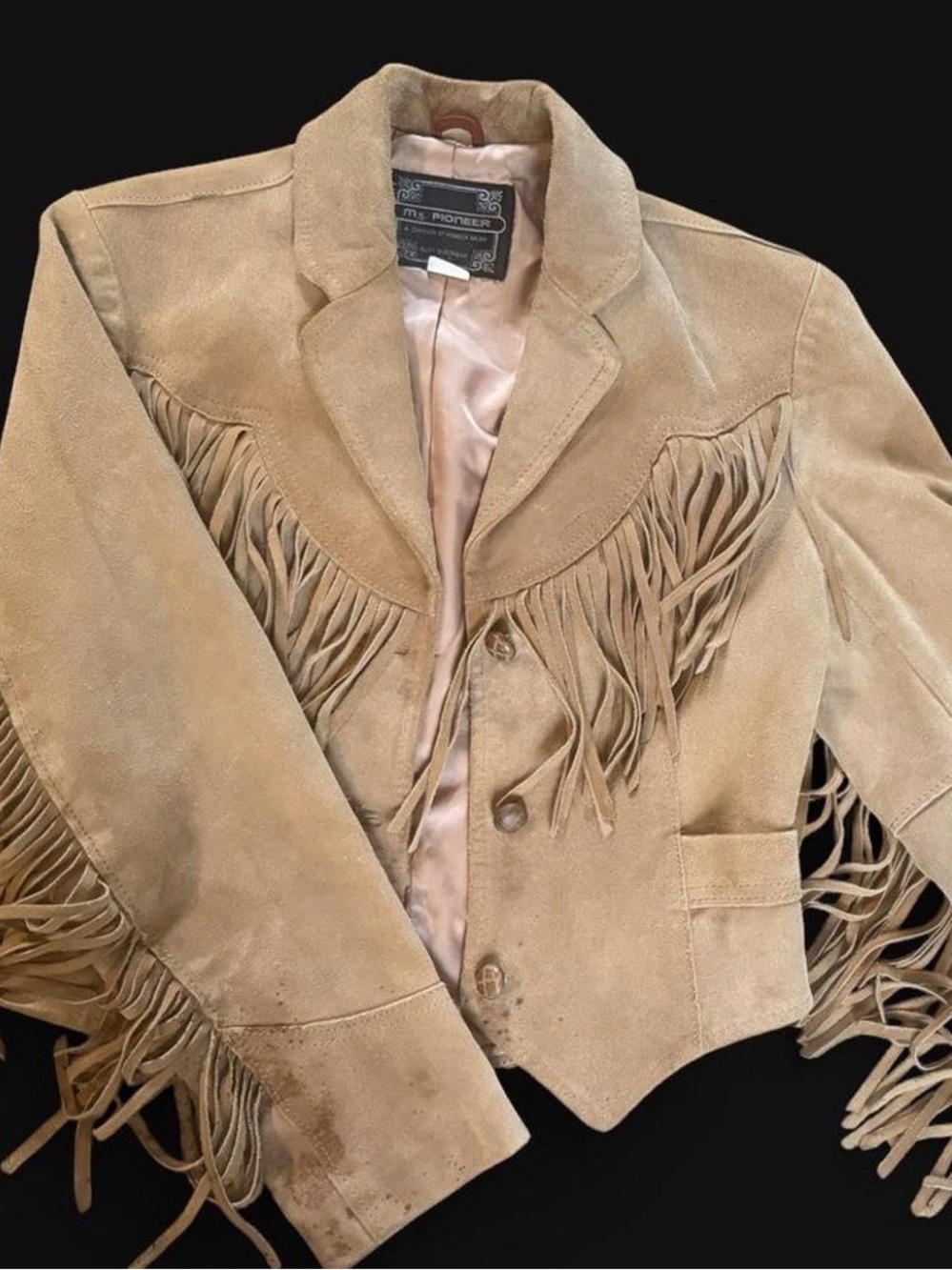 PIONEER Suede Fringe Jacket - Tan